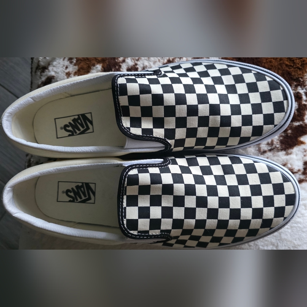 Vans Slip-On Checkerboard Sneakers - Black & White